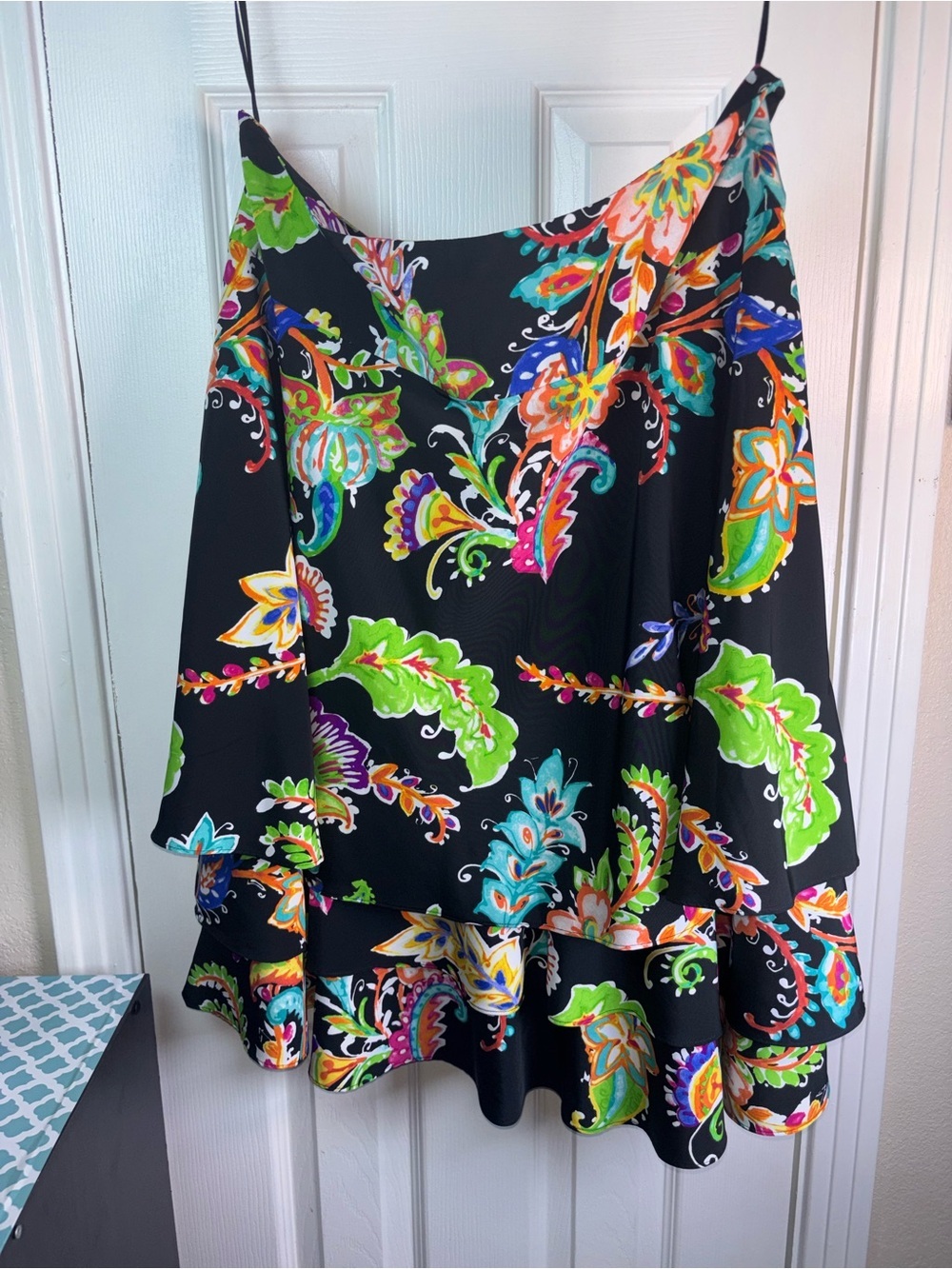 Lauren Ralph Lauren Black Multicolor Floral Print skirt size 16 - Picture 9 of 14